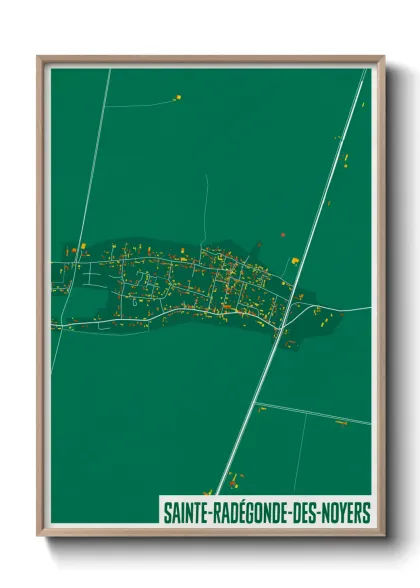 Une affiche de carte sur Sainte-Radégonde-des-Noyers