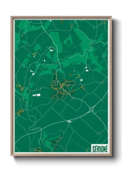 Une affiche de carte sur Sérigné