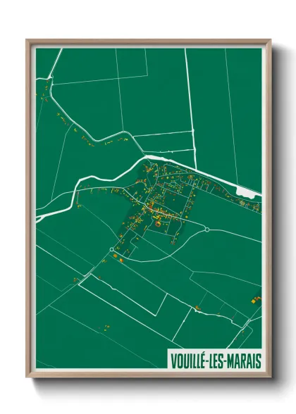 Une affiche de carte sur Vouillé-les-Marais
