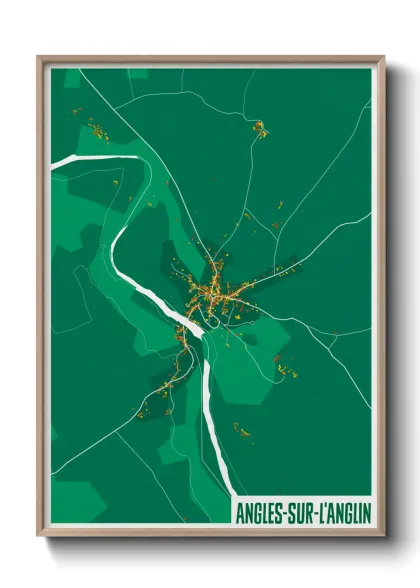 Une affiche de carte sur Angles-sur-l'Anglin
