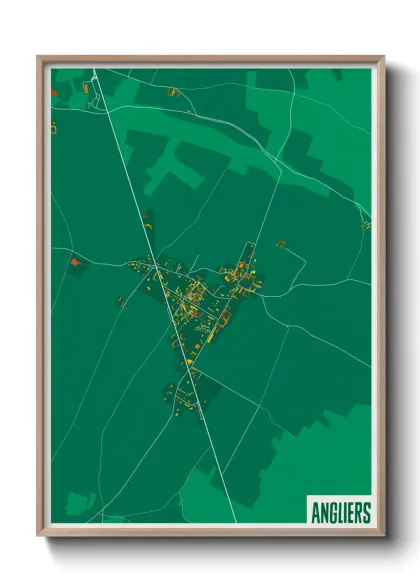 Une affiche de carte sur Angliers