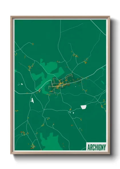 Une affiche de carte sur Archigny