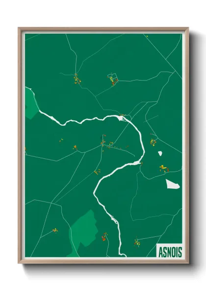 Une affiche de carte sur Asnois