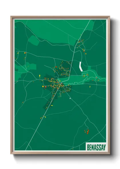 Une affiche de carte sur Benassay