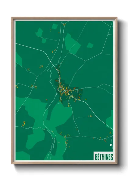 Une affiche de carte sur Béthines