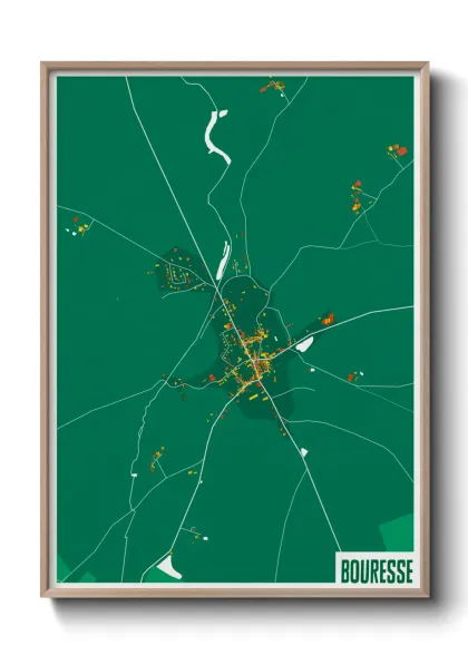 Une affiche de carte sur Bouresse