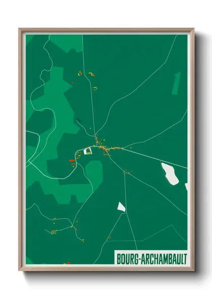 Une affiche de carte sur Bourg-Archambault