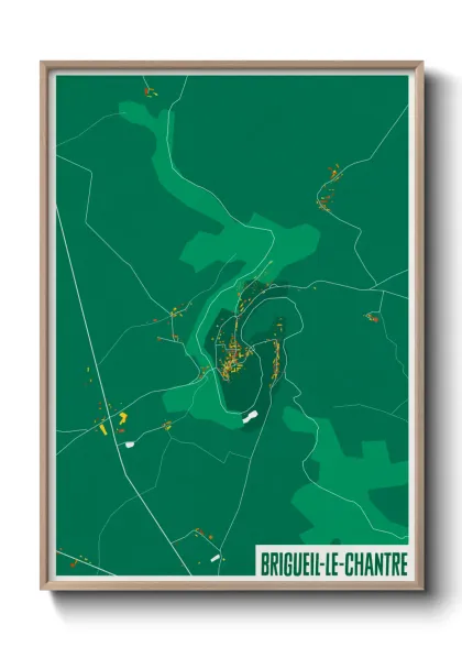 Une affiche de carte sur Brigueil-le-Chantre