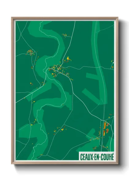 Une affiche de carte sur Ceaux-en-Couhé
