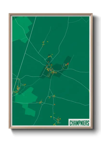 Une affiche de carte sur Champniers