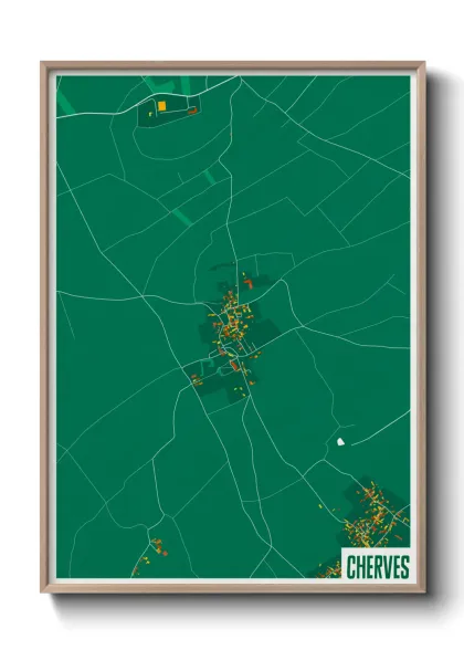 Une affiche de carte sur Cherves