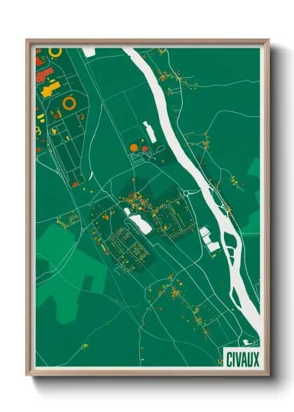 Une affiche de carte sur Civaux