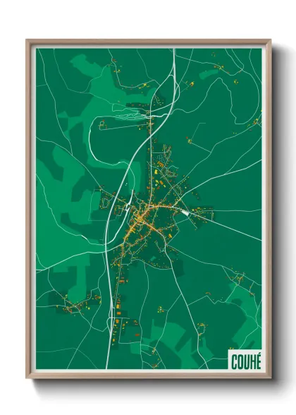 Une affiche de carte sur Couhé