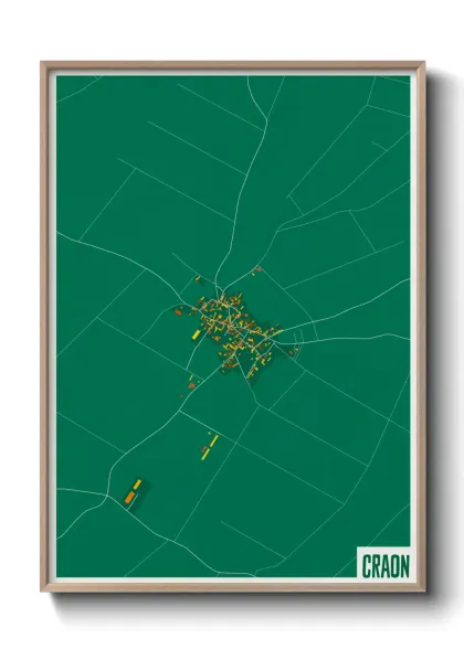 Une affiche de carte sur Craon