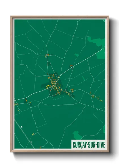 Une affiche de carte sur Curçay-sur-Dive