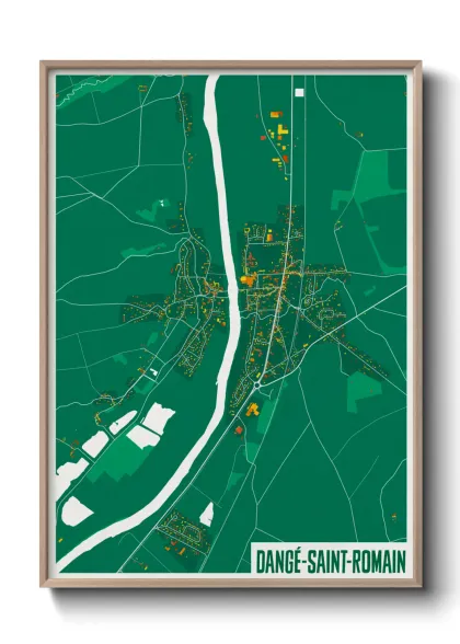 Une affiche de carte sur Dangé-Saint-Romain