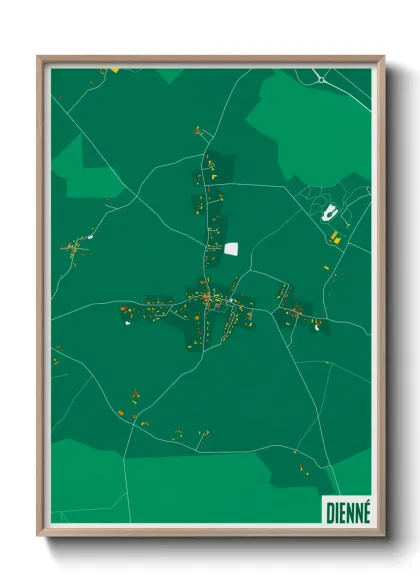 Une affiche de carte sur Dienné
