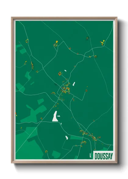 Une affiche de carte sur Doussay