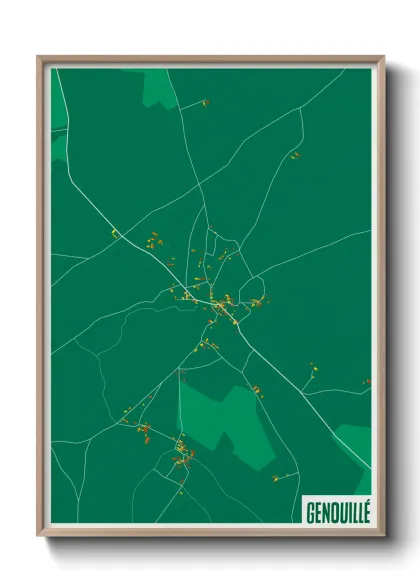 Une affiche de carte sur Genouillé