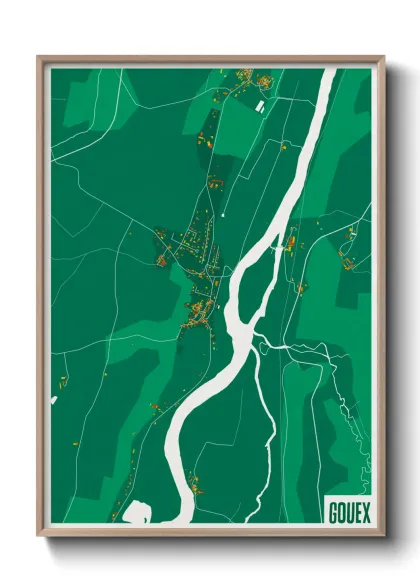 Une affiche de carte sur Gouex