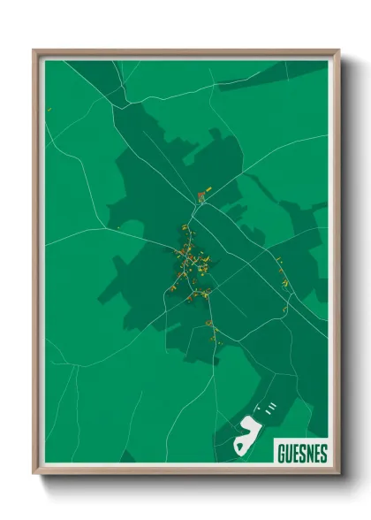 Une affiche de carte sur Guesnes