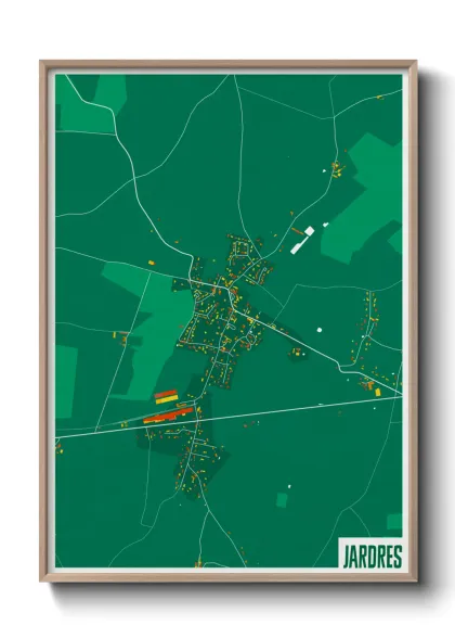 Une affiche de carte sur Jardres