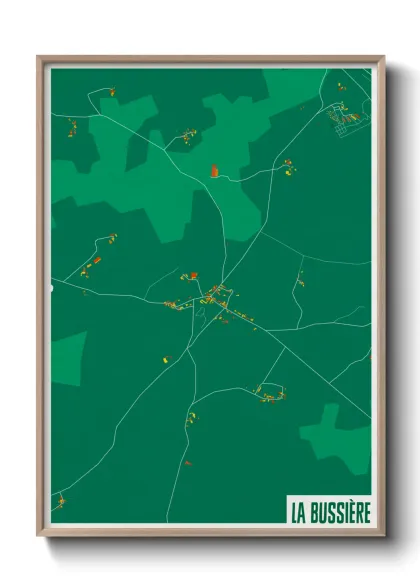 Une affiche de carte sur La Bussière