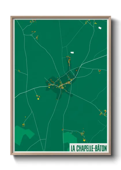 Une affiche de carte sur La Chapelle-Bâton