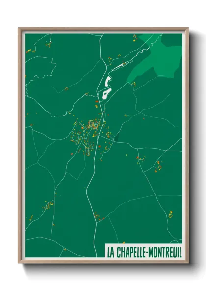 Une affiche de carte sur La Chapelle-Montreuil