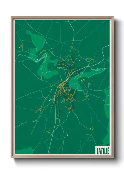 Une affiche de carte sur Latillé