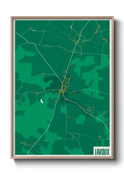 Une affiche de carte sur Lavoux