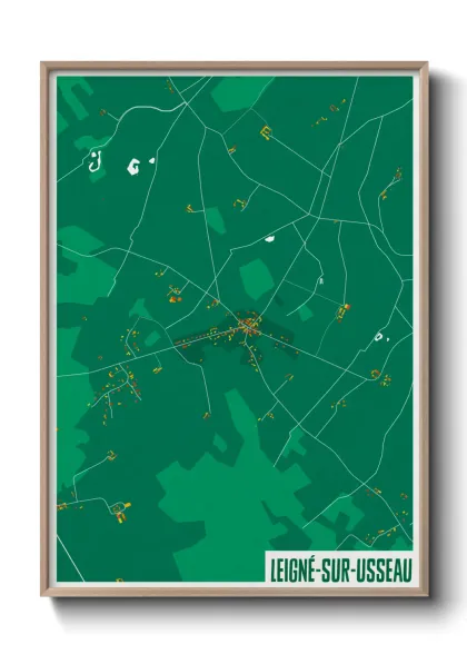 Une affiche de carte sur Leigné-sur-Usseau