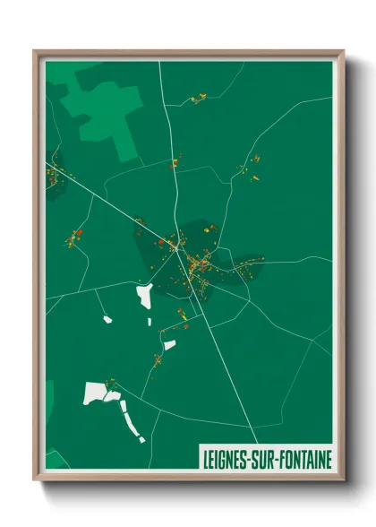 Une affiche de carte sur Leignes-sur-Fontaine