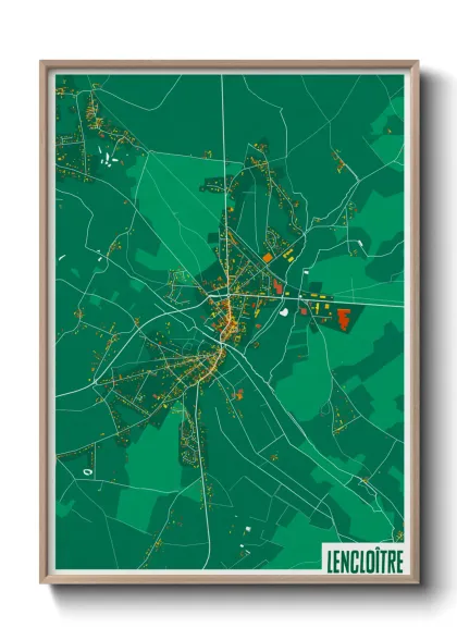 Une affiche de carte sur Lencloître