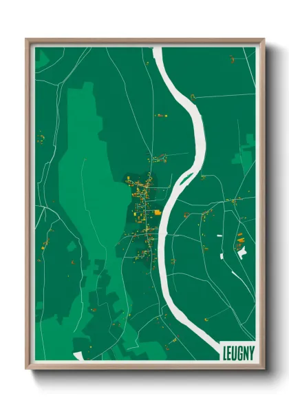 Une affiche de carte sur Leugny