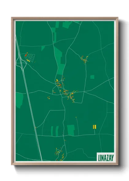 Une affiche de carte sur Linazay