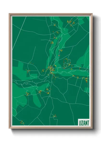 Une affiche de carte sur Lizant
