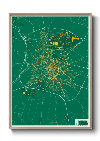 Une affiche de carte sur Loudun