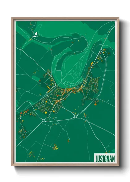 Une affiche de carte sur Lusignan