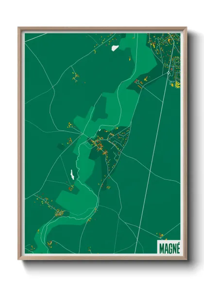 Une affiche de carte sur Magné