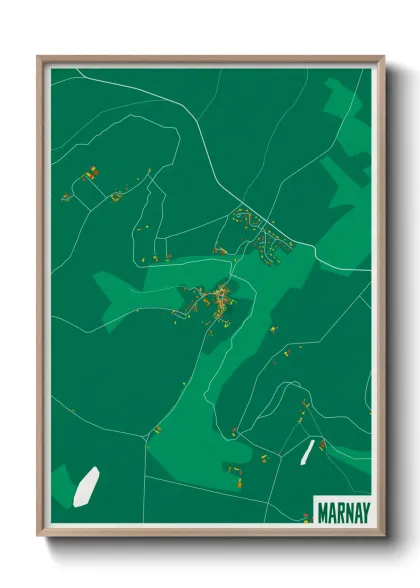 Une affiche de carte sur Marnay