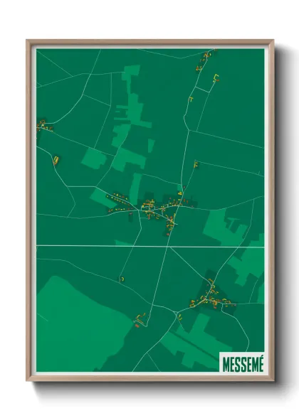 Une affiche de carte sur Messemé