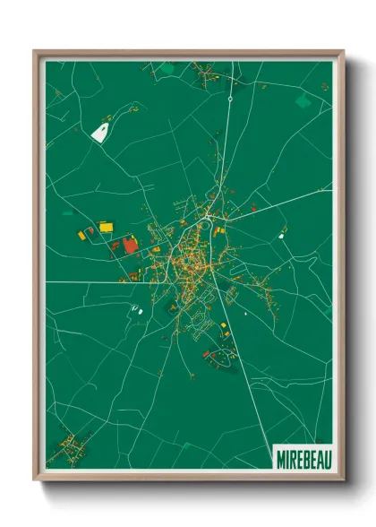 Une affiche de carte sur Mirebeau