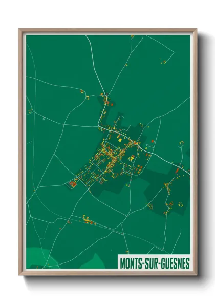 Une affiche de carte sur Monts-sur-Guesnes