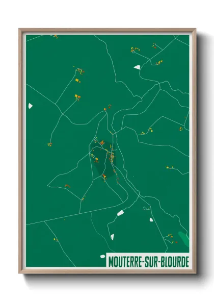 Une affiche de carte sur Mouterre-sur-Blourde