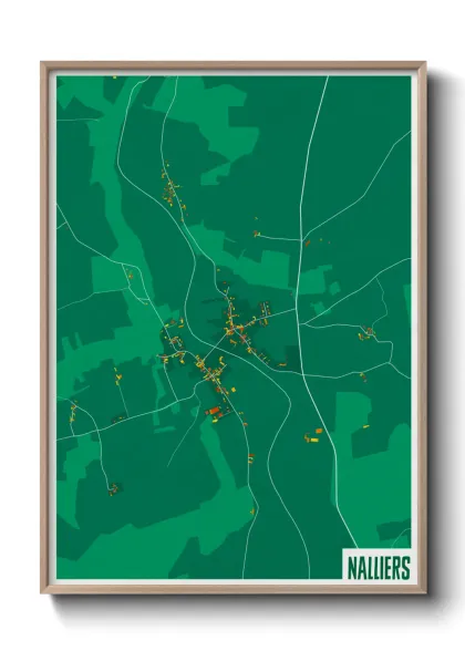 Une affiche de carte sur Nalliers