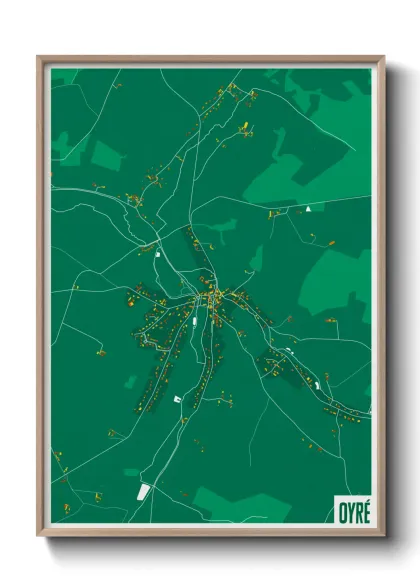 Une affiche de carte sur Oyré