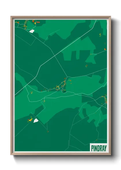 Une affiche de carte sur Pindray