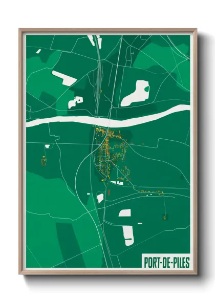 Une affiche de carte sur Port-de-Piles