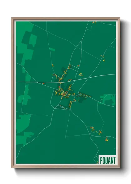Une affiche de carte sur Pouant